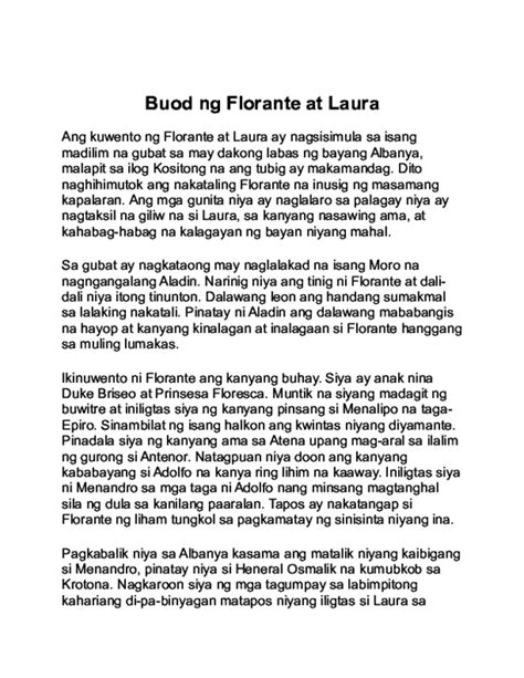 florante at laura buod.